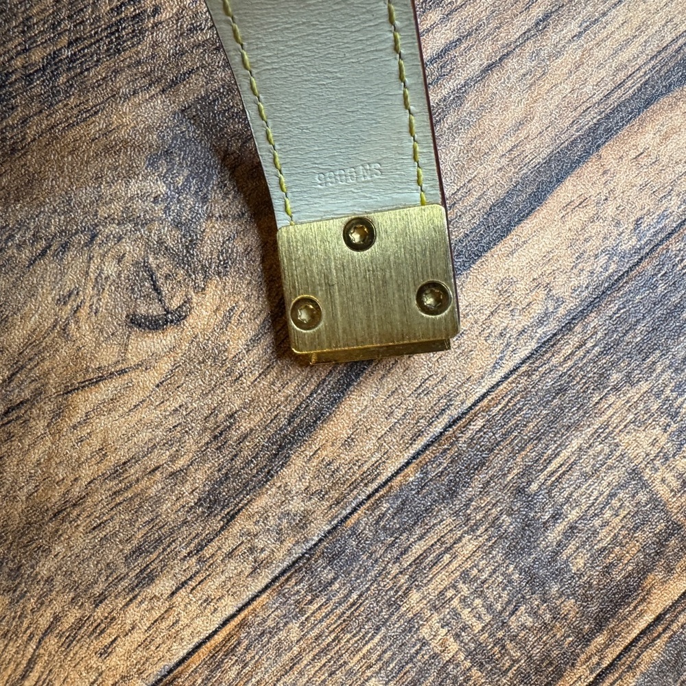 Auth Louis Vuitton Koala Lock Cream And Red Bracelet Small SN0068 Gold Hardware - Picture 11 of 15